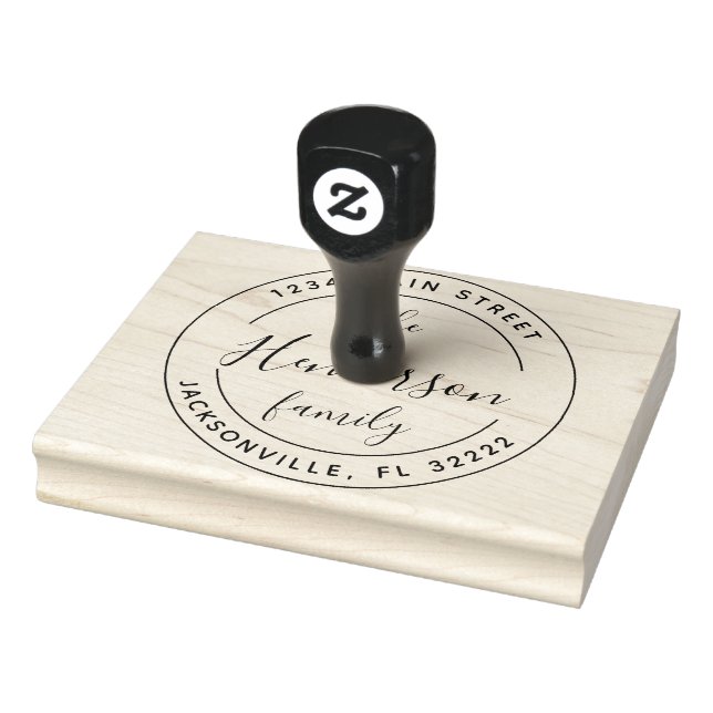 Create Your Own Modern Round Return Address Rubber Stamp (Stamp)
