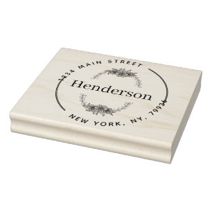 Create Your Own Modern Round Return Address Rubber Stamp