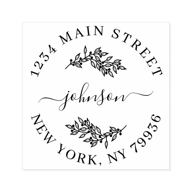 Create Your Own Modern Round Return Address Rubber Stamp (Imprint)