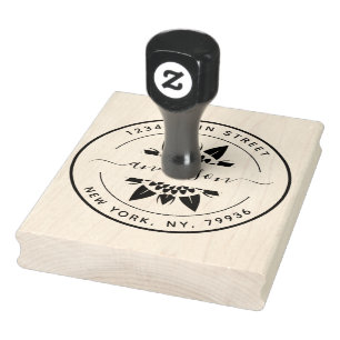 Create Your Own Modern Round Return Address Rubber Stamp