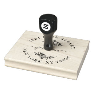 Create Your Own Modern Round Return Address Rubber Stamp