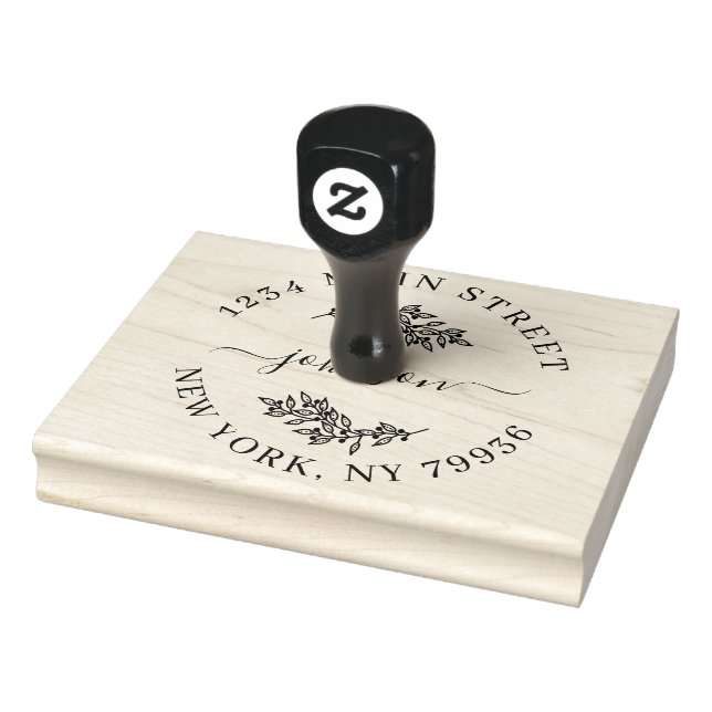 Create Your Own Modern Round Return Address Rubber Stamp (Stamp)