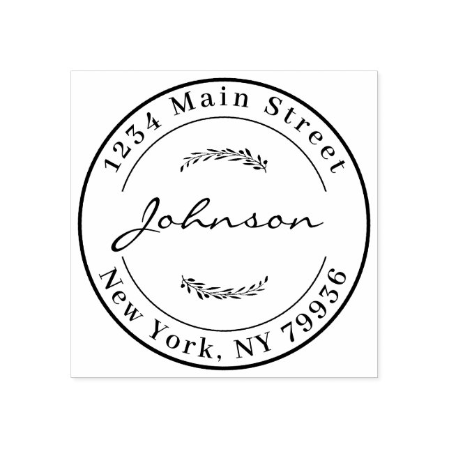 Create Your Own Modern Round Return Address Rubber Stamp (Imprint)