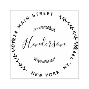 Create Your Own Modern Round Return Address Self-i Rubber Stamp