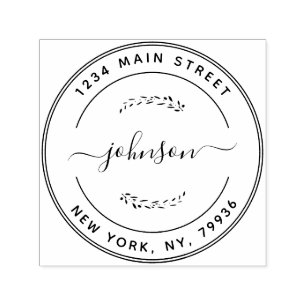 Create Your Own Modern Round Return Address Self-i Self-inking Stamp