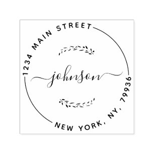 Create Your Own Modern Round Return Address Self-inking Stamp