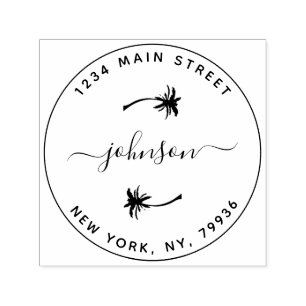 Create Your Own Modern Round Return Address Self-inking Stamp