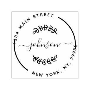 Create Your Own Modern Round Return Address Self-inking Stamp