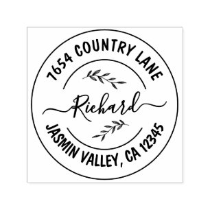 Create Your Own Modern Round Return Address  Self-inking Stamp