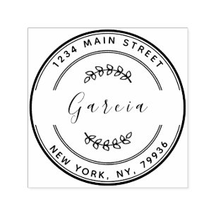Create Your Own Modern Round Return Address Self-inking Stamp