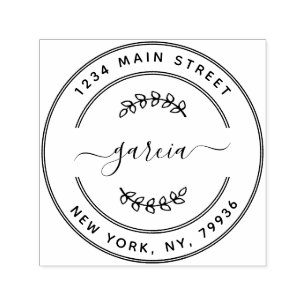 Create Your Own Modern Round Return Address Self-inking Stamp