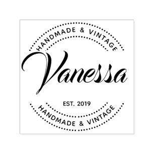 Create Your Own Modern Round Return Name Self-inking Stamp