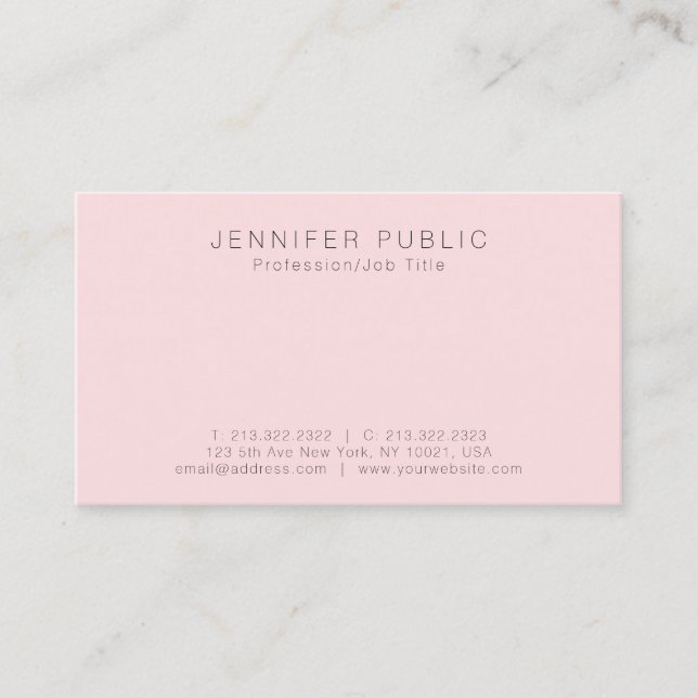 Create Your Own Modern Simple Beautiful Plain Luxe Business Card (Front)