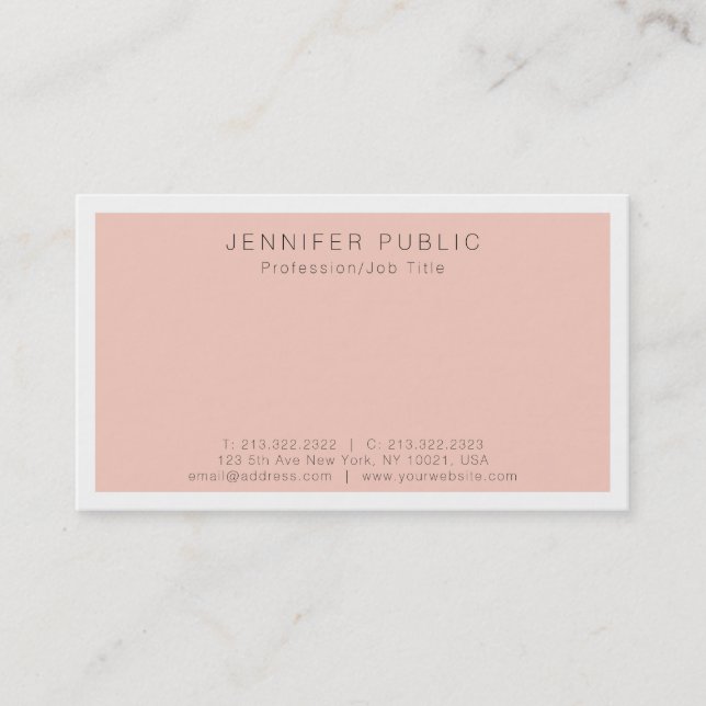 Create Your Own Modern Simple Elegant Plain Business Card (Front)