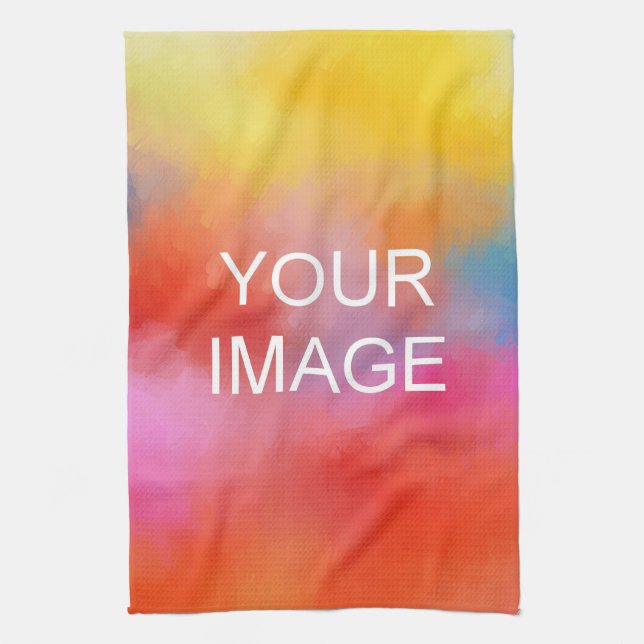 Create Your Own Modern Simple Elegant Template Tea Towel (Vertical)