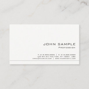 Create Your Own Modern White Matte Chic Business Card