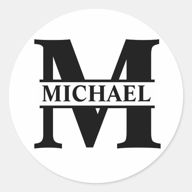 Create Your Own Monogram  Classic Round Sticker (Front)
