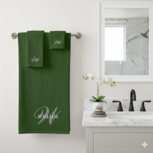 Create Your Own Monogram Colour Match Teal  Bath Towel Set