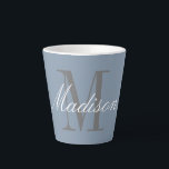 Create Your Own Monogram Initial Name Latte Mug<br><div class="desc">Create Your Own Monogram Initial Name Latte Purple Background Mug for self or as a gift for family or friends. Easily add the name of yourself or that of a loved one to make a memorable birthday,  Christmas,  or graduation gift for mum,  grandma,  sister,  daughter,  niece,  or friend.</div>