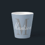 Create Your Own Monogram Initial Name Latte Mug<br><div class="desc">Create Your Own Monogram Initial Name Latte Purple Background Mug for self or as a gift for family or friends. Easily add the name of yourself or that of a loved one to make a memorable birthday,  Christmas,  or graduation gift for mum,  grandma,  sister,  daughter,  niece,  or friend.</div>