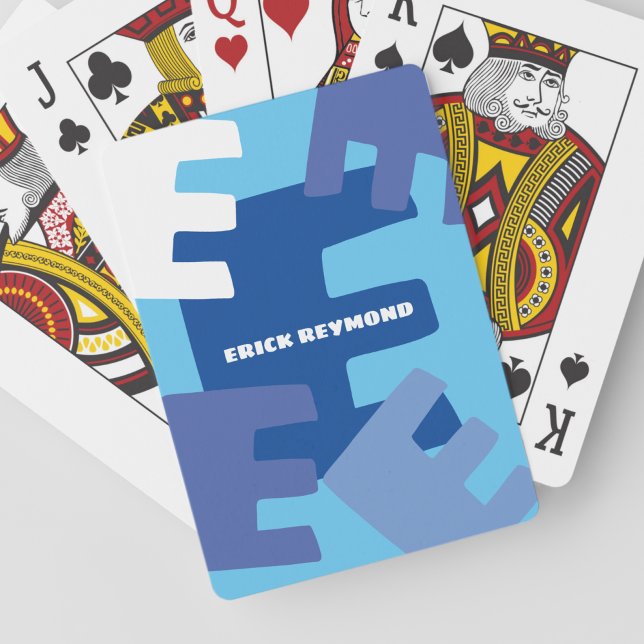Create Your Own Monogram Modern Blue Playing Cards (Creator Uploaded)