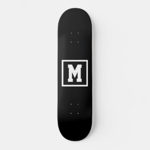 Create Your Own Monogram Template Black and White Skateboard