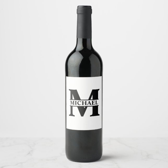 Create Your Own Monogram  Wine Label (Front)