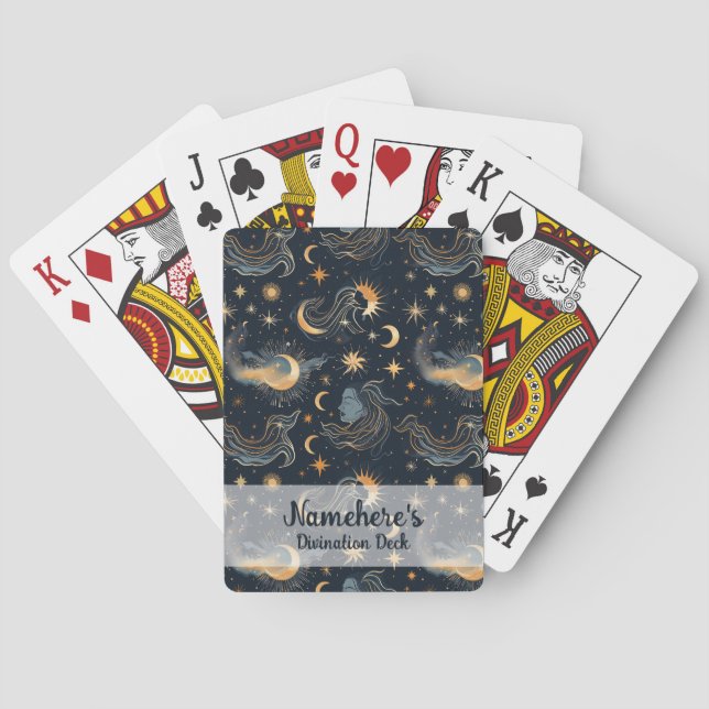 Create Your Own Moon Goddess Celestial Playing Cards (Back)
