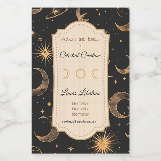 Create Your Own Moons & Planets Celestial Wine Label (Single Label)