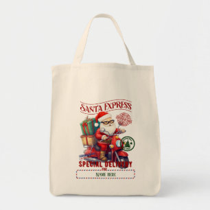 Create Your Own Moped Santa Gift Sack Tote Bag