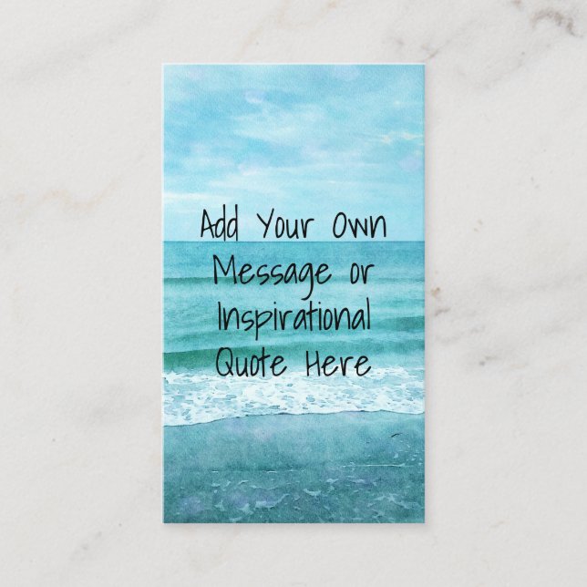 Create Your Own Motivational Inspirational Quote Business Card (Front)