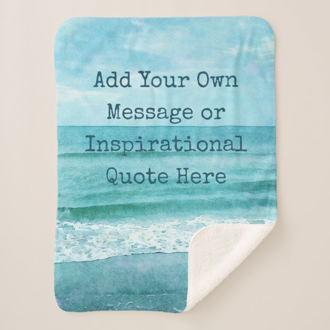 Create Your Own Motivational Inspirational Quote Sherpa Blanket (Front)