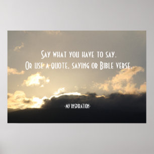 Create Your Own Mountain Sunset Clouds Poster
