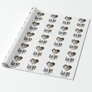 Create your own Mr and Mrs photo Matching couple Wrapping Paper