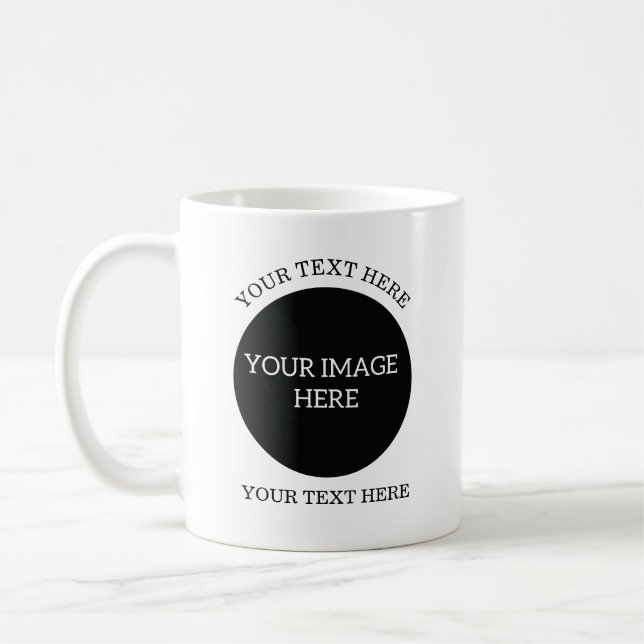 Create Your Own Mug - 2 Round Images Plus Text (Left)
