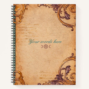 Create Your Own Multicolored Scrollwork Parchment Notebook