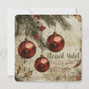 Create Your Own Musical Solstice Baubles & Pine Card