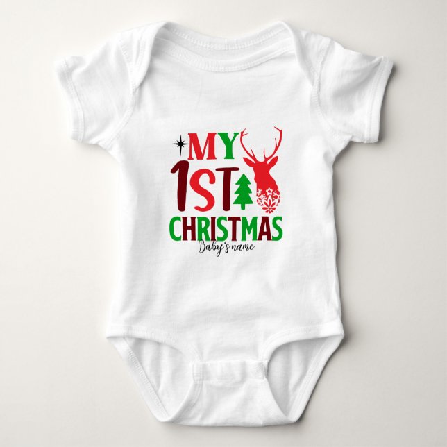 Create Your Own My First Christmas Baby Bodysuit (Front)