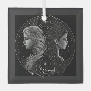 Create Your Own Mystical Astrology Gemini Zodiac Glass Tree Decoration