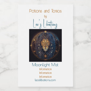 Create Your Own Mystical Astrology Leo Zodiac Wine Label