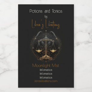 Create Your Own Mystical Astrology Libra Zodiac Wine Label