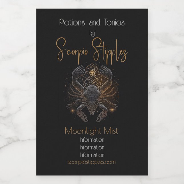 Create Your Own Mystical Astrology Scorpio Zodiac Wine Label (Single Label)