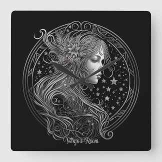 Create Your Own Mystical Astrology Virgo Zodiac Square Wall Clock