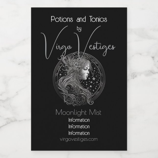 Create Your Own Mystical Astrology Virgo Zodiac Wine Label (Single Label)