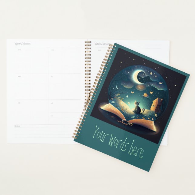 Create Your Own Mystical Black Cat & Grimoire Planner (Display)