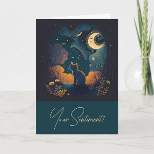 Create Your Own Mystical Black Cat Holiday Card