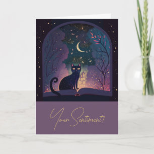 Create Your Own Mystical Black Cat Magic Window Holiday Card