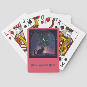 Create Your Own Mystical Black Cat Magic Window Playing Cards