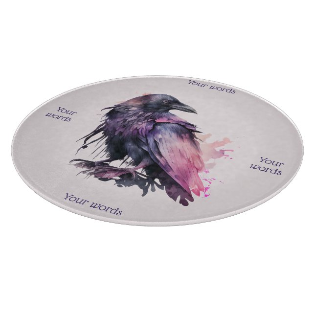 Create Your Own Mystical Black Raven  Cutting Board (Corner)