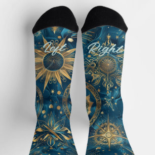 Create Your Own Mystical Blue & Gold Celestial Socks